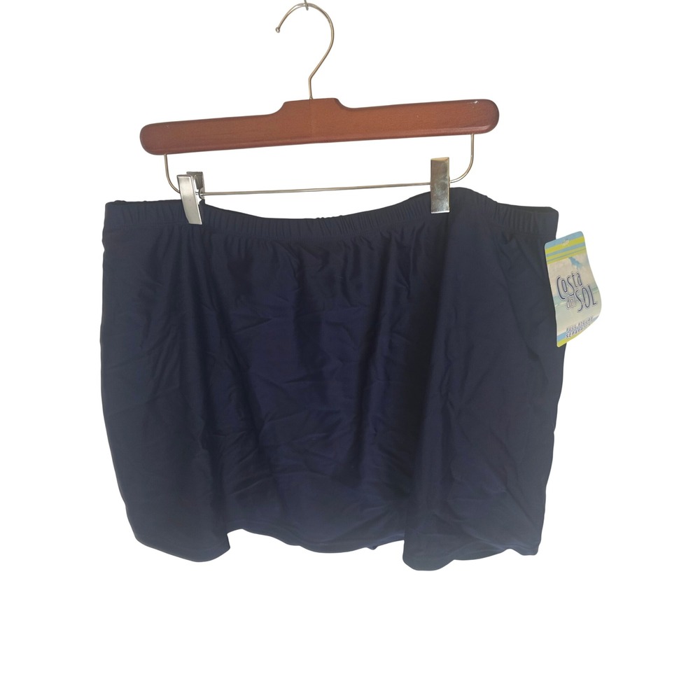Costa Del Sol Navy Blue Swim Skirt with Built-in Brief‎ Plus Size 24 NWT